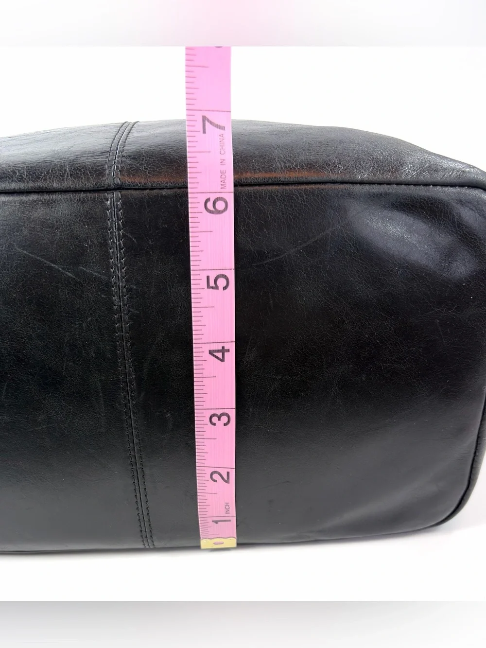 HOBO International Black Distressed Leather Convertible Shoulder Tote Bag